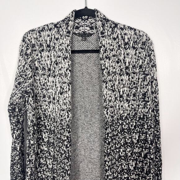 Athleta Small Gray Black Ombre Wythe Wool Cashmere Cardigan Sweater Coat Pocket - Picture 3 of 10